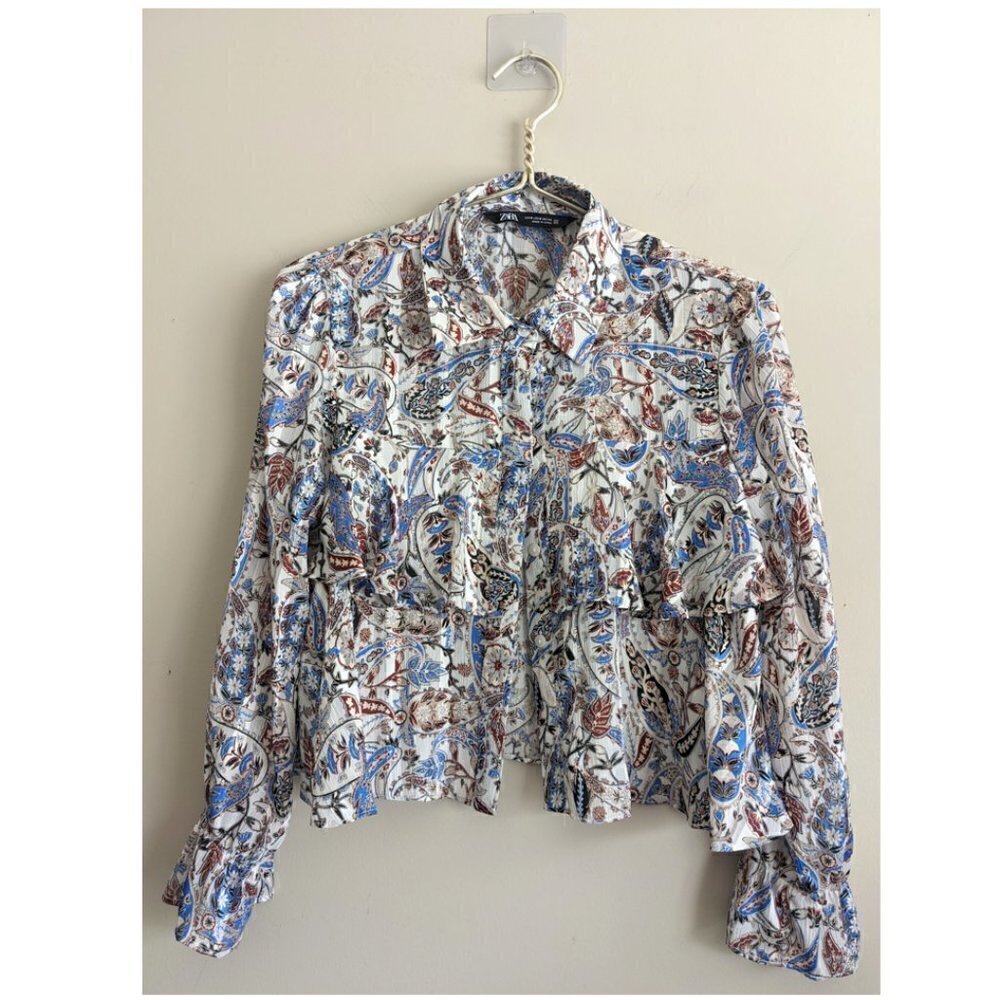 Zara Paisley button front blouse - Picture 5 of 6